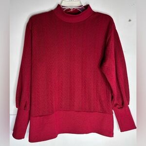 Vintage 90’s Mockneck Ribbed Banded Textured Sweater  Parker & Quinn Size Medium